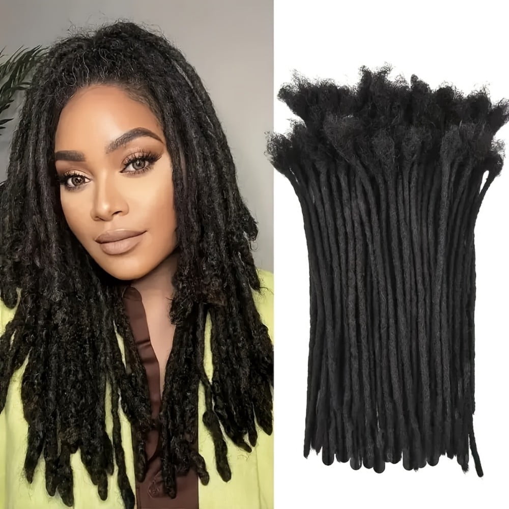 Dreadlock Extension Human Hair 16inch 0.6cm Width Permanent Huamn Hair ...
