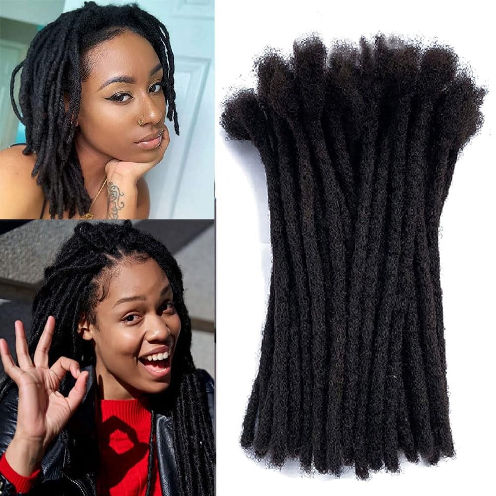 Dreadlock Extension Human Hair 8inch 0.8cm Width Permanent Huamn Hair ...