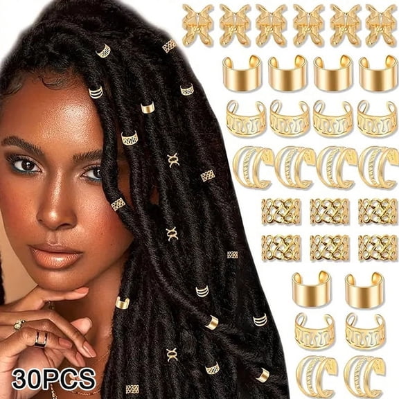 Dreadlock Hair Rings Adjustable Cuffs Clip Hair Braids Dirty Braids Bead Hairpin Hair Accessories Headwear For Women Girls