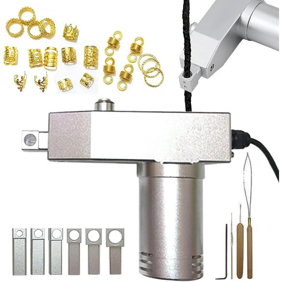 Dreadlock Machine - Twisting & Braiding Tool,Portable Electric Dreadlocks Maker for Hair Loc,Handheld Dreadlocks Maker with 6 Braiding Head & 290PCS Hair Decoration