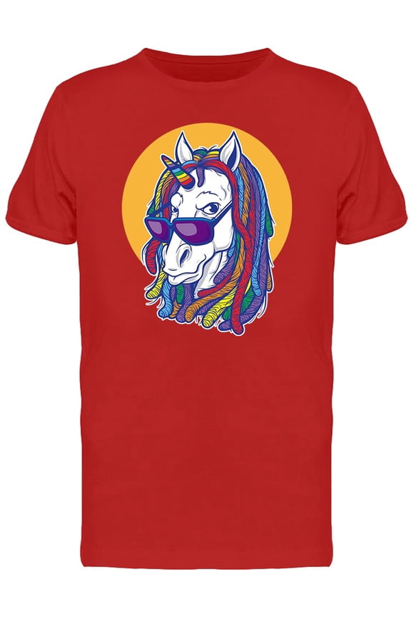 Dreadlock Unicorn Glasses T-Shirt Men -Image by Shutterstock, Male Small
