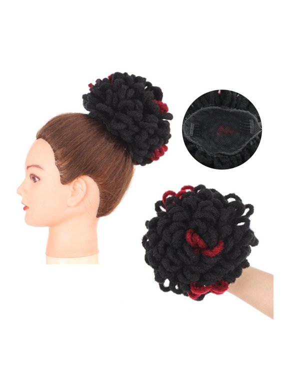 Dreadlocks Bun Afro Puff Drawstring Ponytail Hair Extensions for Black Women