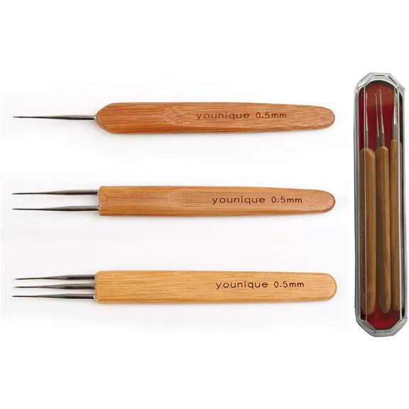 Dreadlocks Crochet Hooks for Hair 0.5mm (1 Hook, 2 Hooks, 3 Hooks) Needles Dreadlock Weaving Tool Set