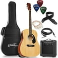 Dreadnought Acoustic Electric Guitar Package with 10 Watt Amp Natural