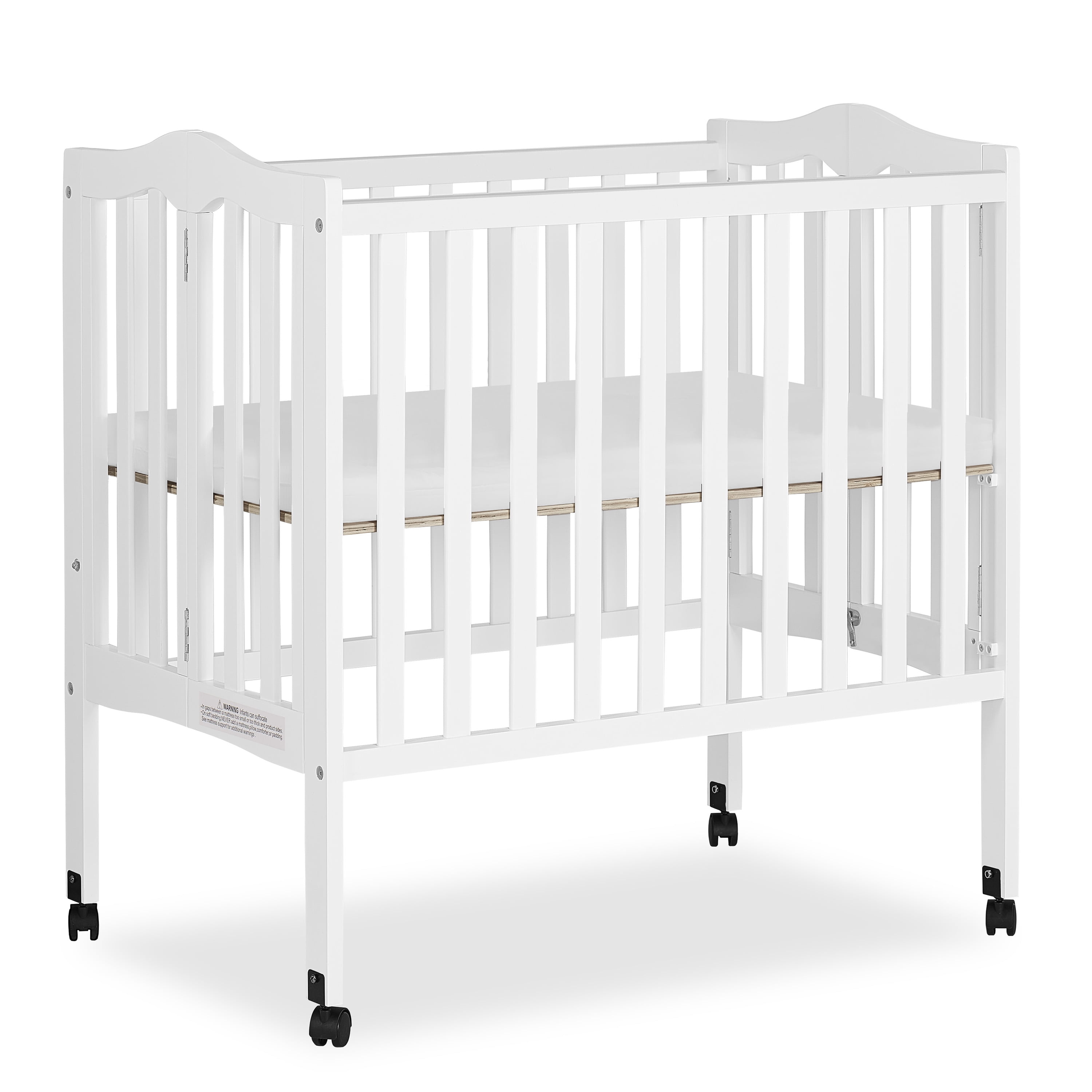 Dream On Me 2-in-1 Lightweight Folding Portable Crib, White