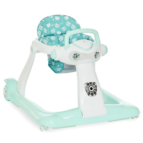 Dream on Me 2-in-1 Charlie Baby Walker, Easy Convertible Baby Walker, Walk Behind, Height Adjustable, Speed Adjusting Wheels, 360-Degree Rotating Seat, Mint