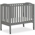 thumbnail image 1 of Dream On Me 2-in-1 Folding Portable Mini Crib in Storm Grey, Mattress Pad Included, Easy to Fold and Store Baby Crib, Two Adjustable Mattress Height positions Convertible Crib, 1 of 7