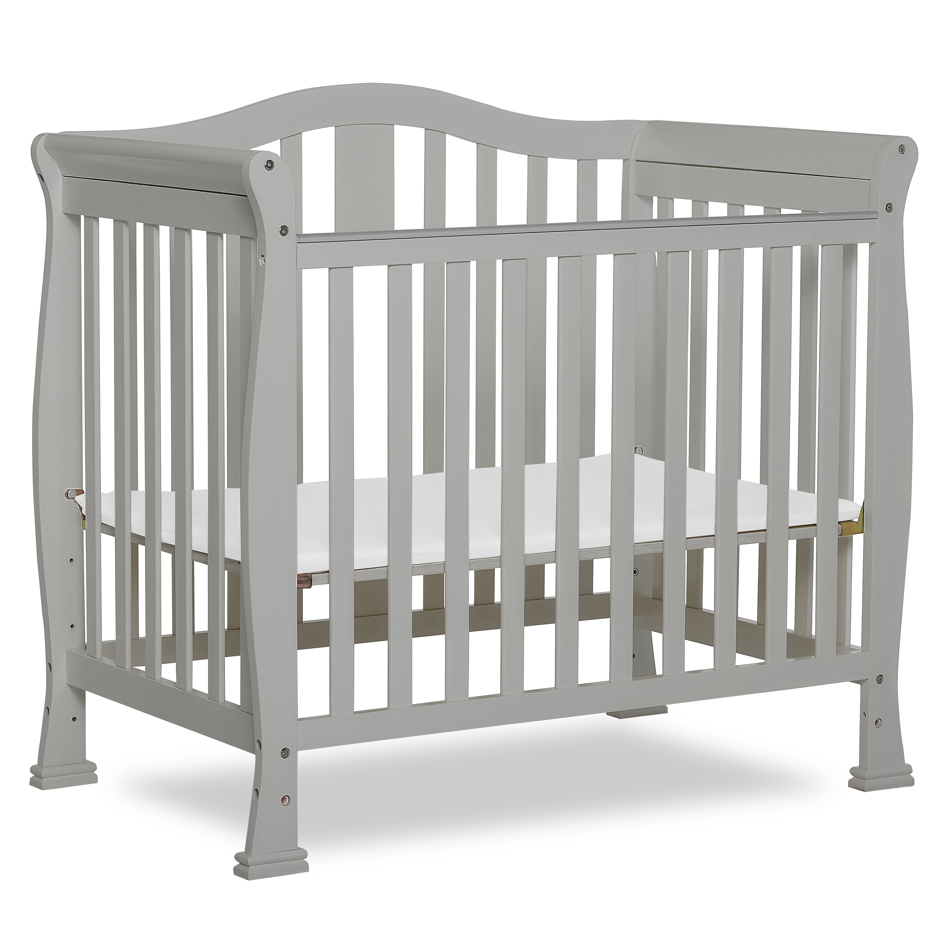 Dream On Me Addison 4-in-1 Convertible Mini Crib, Cool Grey with