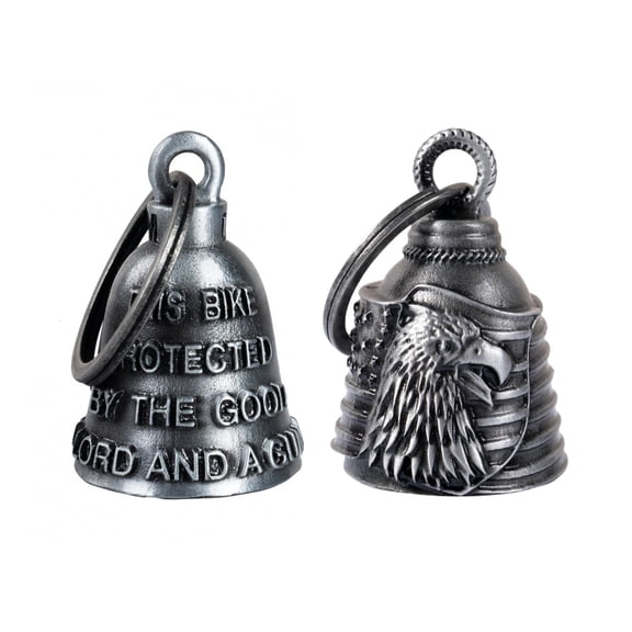 Dream Apparel 【2Pack】Motorcycle Bells for Biker Good Luck Riding Bells with Hanger Motorcycle Accessory or Keychain for Luck