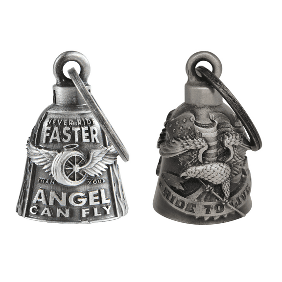 Dream Apparel 【2Pack】Motorcycle Bells for Biker Good Luck Riding Bells with Hanger Motorcycle Accessory or Keychain for Luck