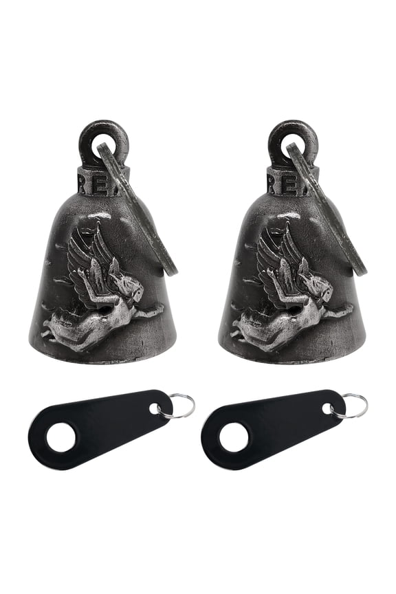 【2Pack】Motorcycle Bells for Biker Good Luck Riding Bells with Hanger Motorcycle Accessory or Keychain for Luck
