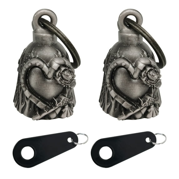 Dream Apparel 【2Pack】Motorcycle Bells for Biker Good Luck Riding Bells with Hanger Motorcycle Accessory or Keychain for Luck