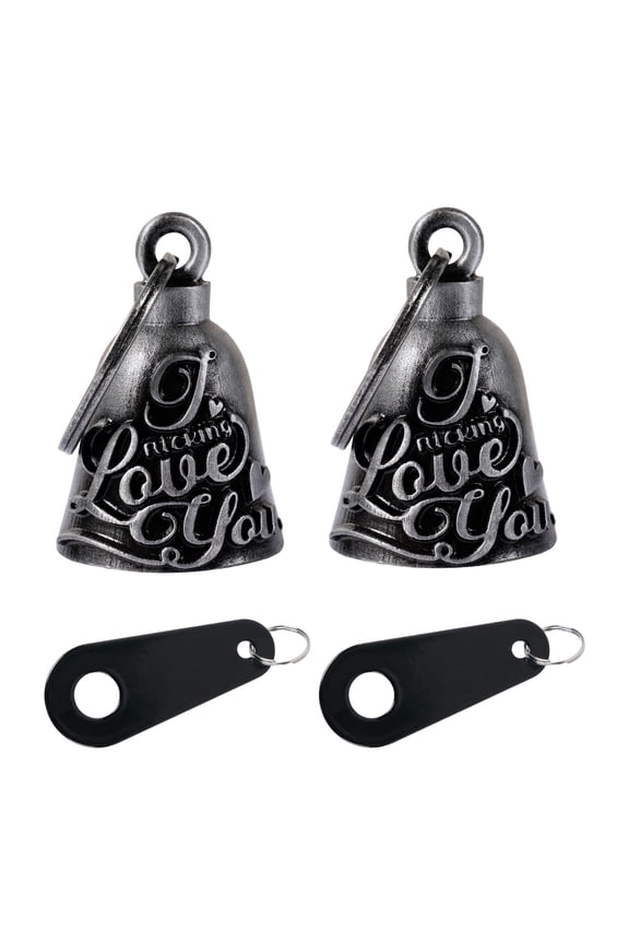 【2Pack】Motorcycle Bells for Biker Good Luck Riding Bells with Hanger Motorcycle Accessory or Keychain for Luck