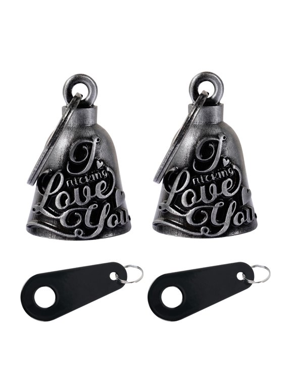 【2Pack】Motorcycle Bells for Biker Good Luck Riding Bells with Hanger Motorcycle Accessory or Keychain for Luck