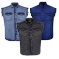 thumbnail image 1 of Dream Apparel 3 Piece Men's Biker Cuttoff Vest Denim/Cotton Shirt with Vintage and Frayed Sleeveless Look 2 Front Pockets, 1 of 6