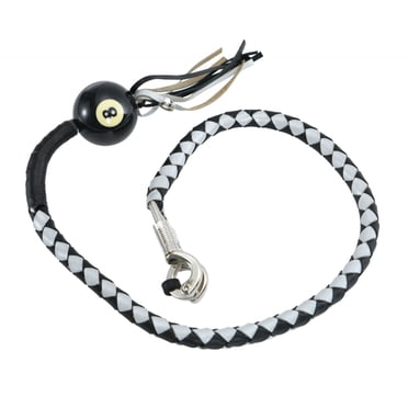 36" Black And Red Leather Get Back Whip For Motorcycle Handlebar – Biker Essential
