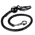 thumbnail image 1 of Dream Apparel 36" Leather Motorcycle Get Back Whip for Handlebar Fringed Biker Whip With Pool Ball Black, 1 of 4