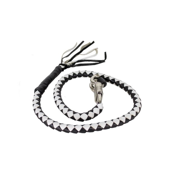 Dream Apparel 36" Leather Motorcycle Get Back Whip for Handlebar Fringed Biker Whip