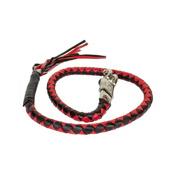 Dream Apparel 42" Leather Motorcycle Get Back Whip for Handlebar Fringed Biker Whip