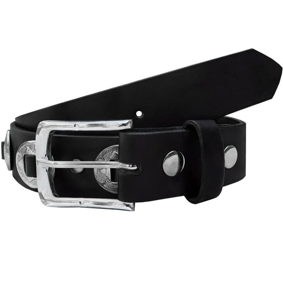 Dream Apparel Black Motorcycle Leather Belt With Conchos