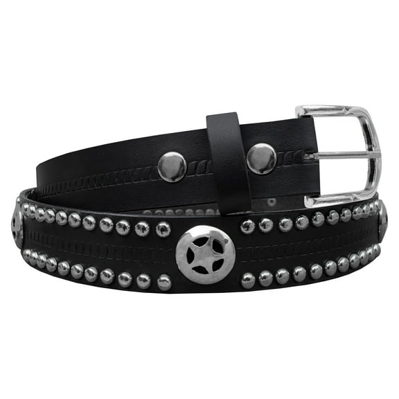 Dream Apparel Black Motorcycle Leather Belt With Studs
