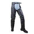 thumbnail image 1 of Dream Apparel Black Motorcycle Leather Chaps for Men Women Riding Black Split Leather Chaps Biker Chap Pants W/ Mesh Lining, 1 of 9