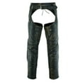 thumbnail image 1 of Dream Apparel Brown Motorcycle Leather Chaps for Men Women Riding Cowboy Biker Pants, 1 of 5