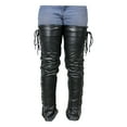thumbnail image 1 of Dream Apparel Ladies Legs Cover, Premium Cowhide Leather Half Chaps, Leggings, Leg Warmers with side-Lace & Zipper Thigh High, 1 of 5