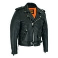 thumbnail image 1 of Dream Apparel Leather Motorcycle Jacket for Men Moto Riding Classic Biker Jacket with Removable Liner Black, 1 of 7