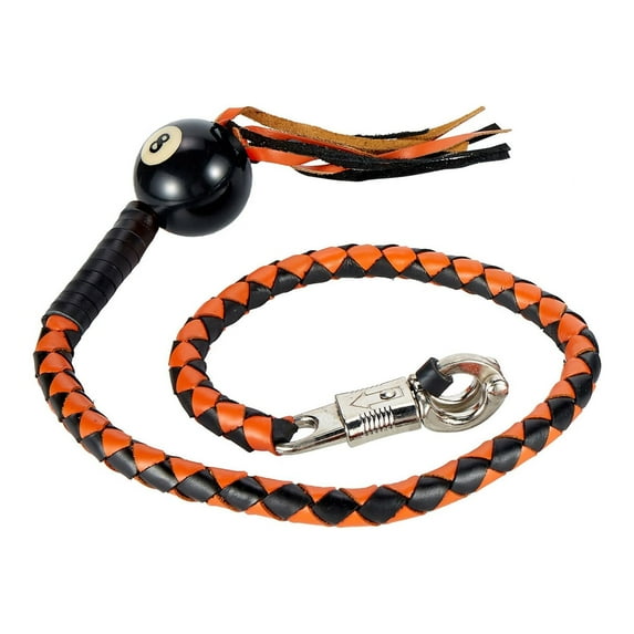 Dream Apparel Leather Motorcycle Whips 36"/42" Get Back Whip with Ball Biker Whips