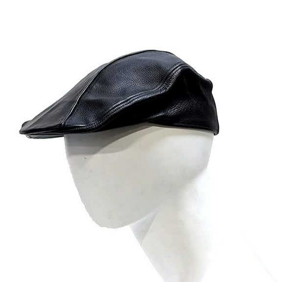 Dream Apparel Men Women Genuine Leather Ivy Cap Biker Leather Cap Newsboy Hat Flat Cap