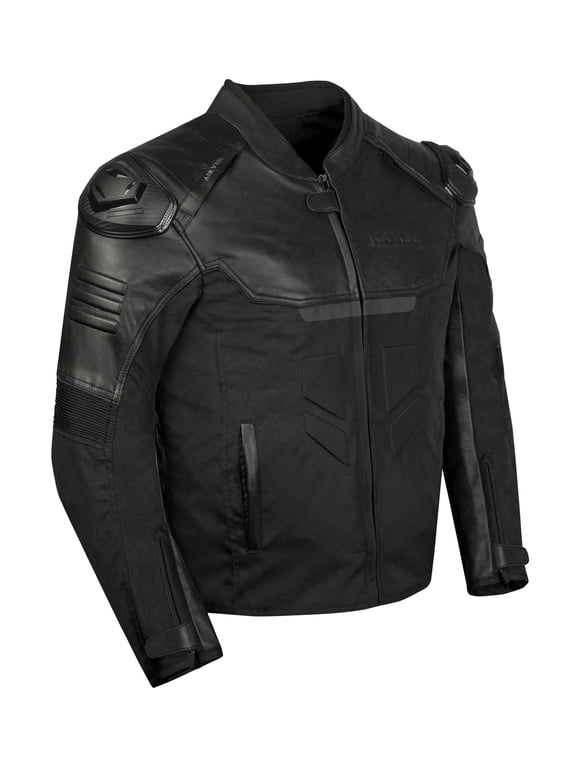 Men’s Leather Motorcycle Jacket with Mesh Panels, CE Armor, Reflective Trim, Removable Thermal Liner