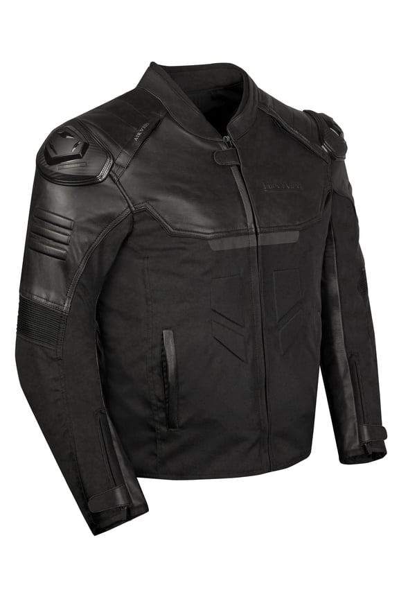 Men’s Leather Motorcycle Jacket with Mesh Panels, CE Armor, Reflective Trim, Removable Thermal Liner
