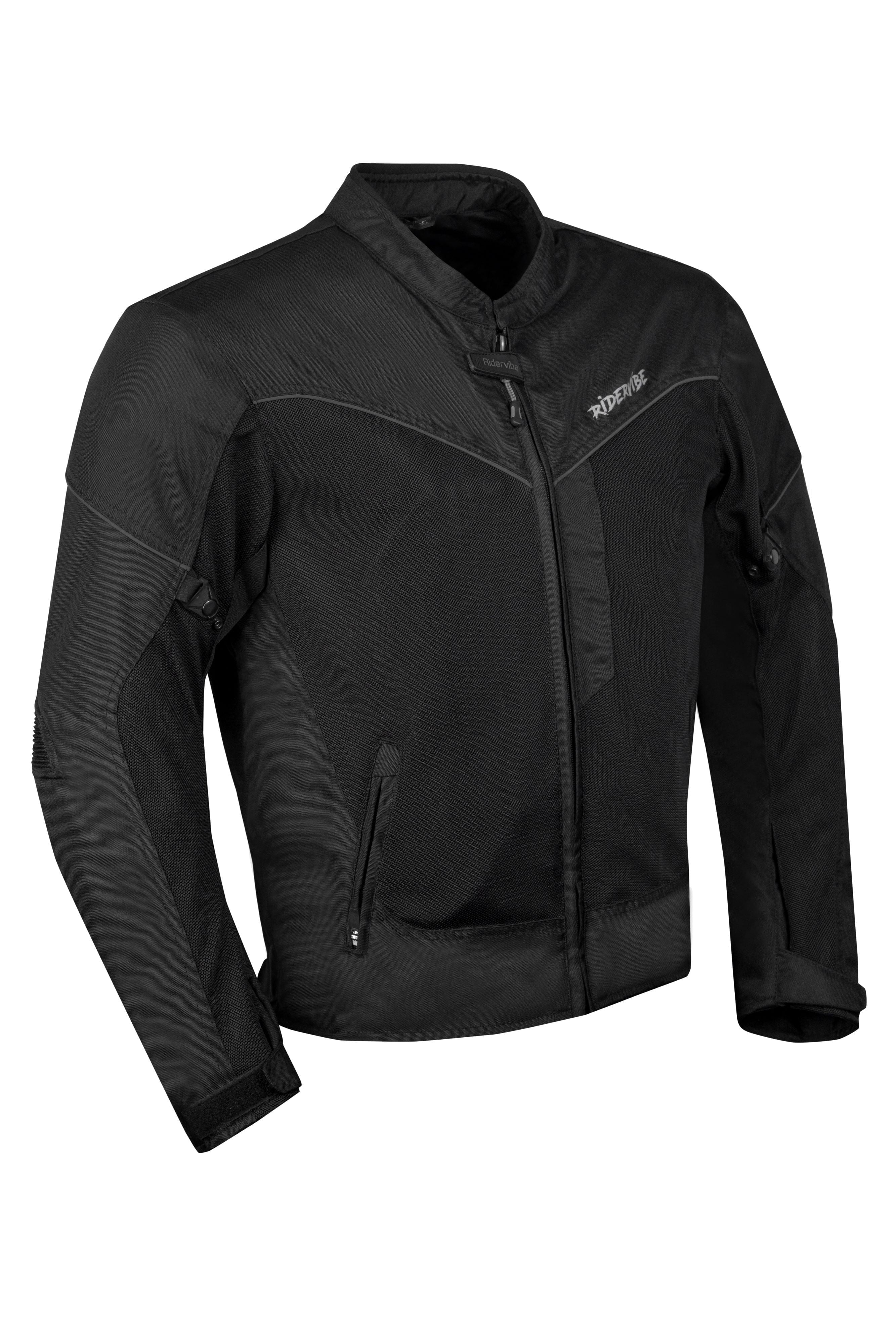 Dream Apparel Men’s Mesh Motorcycle Jacket with Removable Armor, Reflective Trim, Zip-Out Lining, Adjustable Cuffs