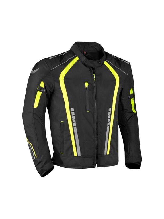 Men's All-season Motorcycle Jacket for Enduro Dualsport Riding with 600 D polyester, Armor Foam Padding, Visibility