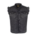 thumbnail image 1 of Dream Apparel Men's Biker Cuttoff Vest Denim/Cotton Shirt with Vintage and Frayed Sleeveless Look 2 Front Pockets, 1 of 5