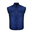 thumbnail image 1 of Dream Apparel Men's Biker Cuttoff Vest Denim/Cotton Shirt with Vintage and Frayed Sleeveless Look 2 Front Pockets, 1 of 7