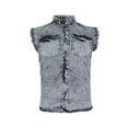 thumbnail image 1 of Dream Apparel Men's Biker Cuttoff Vest Denim/Cotton Shirt with Vintage and Frayed Sleeveless Look 2 Front Pockets, 1 of 7