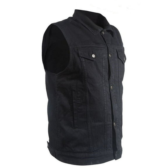 Dream Apparel Men’s Black Denim Motorcycle Vest Club Vest