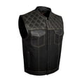 thumbnail image 1 of Dream Apparel Men's Denim & Leather Motorcycle Vest Biker Club Vest For Riding, 1 of 6