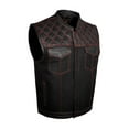 thumbnail image 1 of Dream Apparel Men's Denim & Leather Motorcycle Vest Biker Club Vest For Riding, 1 of 6