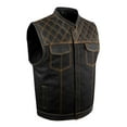 thumbnail image 1 of Dream Apparel Men's Denim & Leather Motorcycle Vest Biker Club Vest For Riding, 1 of 7