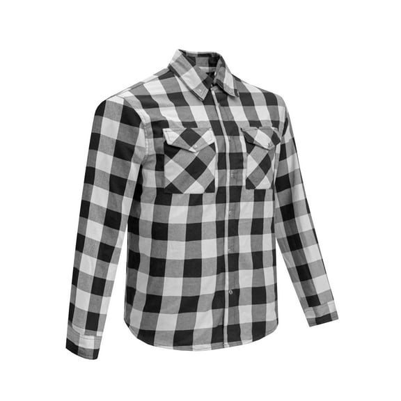 Dream Apparel Men's Flannel Shirt Black & White Sleek Design Cotton Shirt