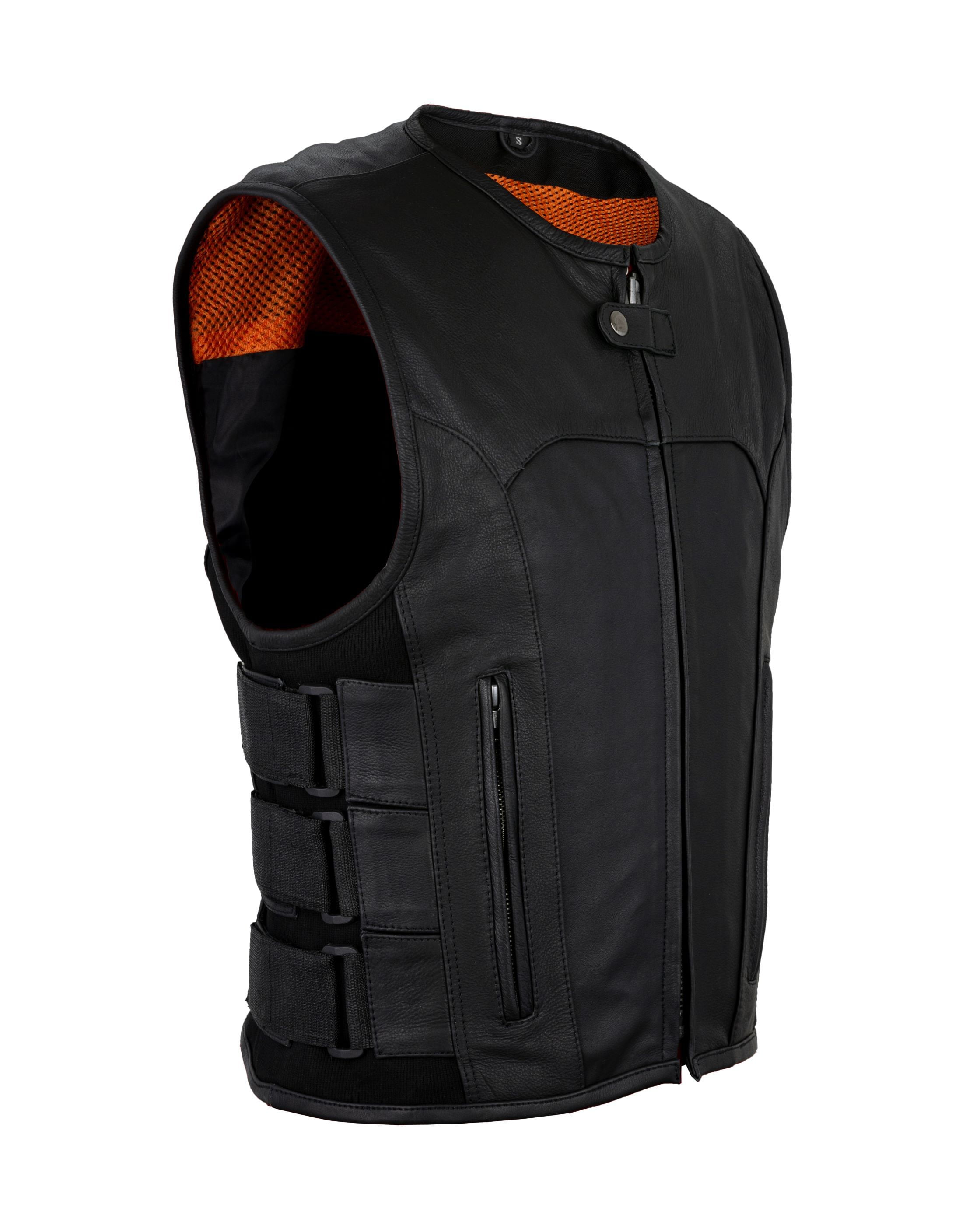 Dream Apparel Men s Leather Motorcycle Vest with Straps on Side Walmart Business Supplies