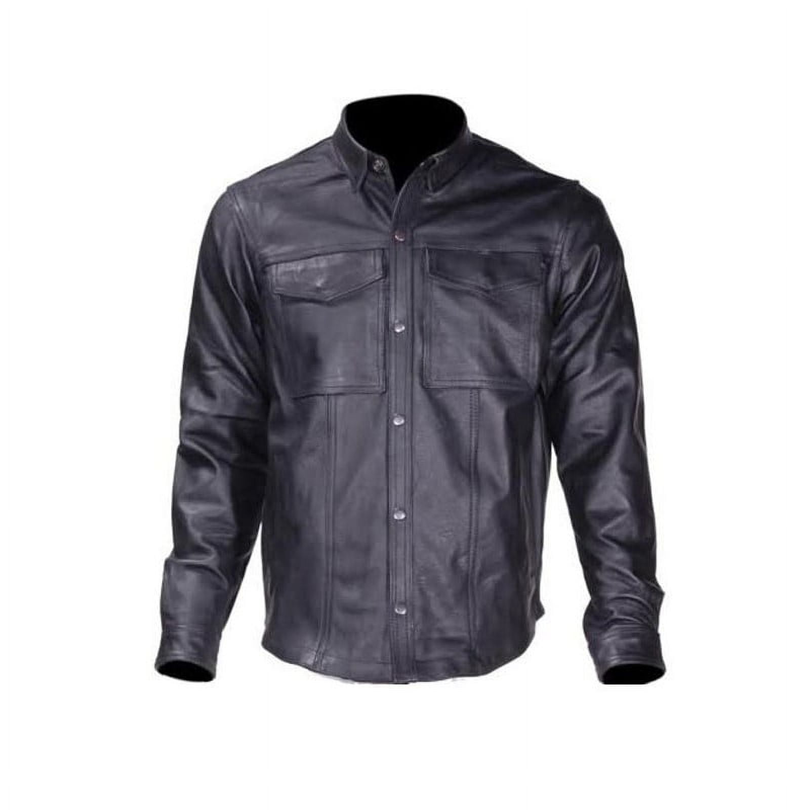 Dream Apparel Men's Motorcycle Biker Riding Leather Shirt Mens Light ...
