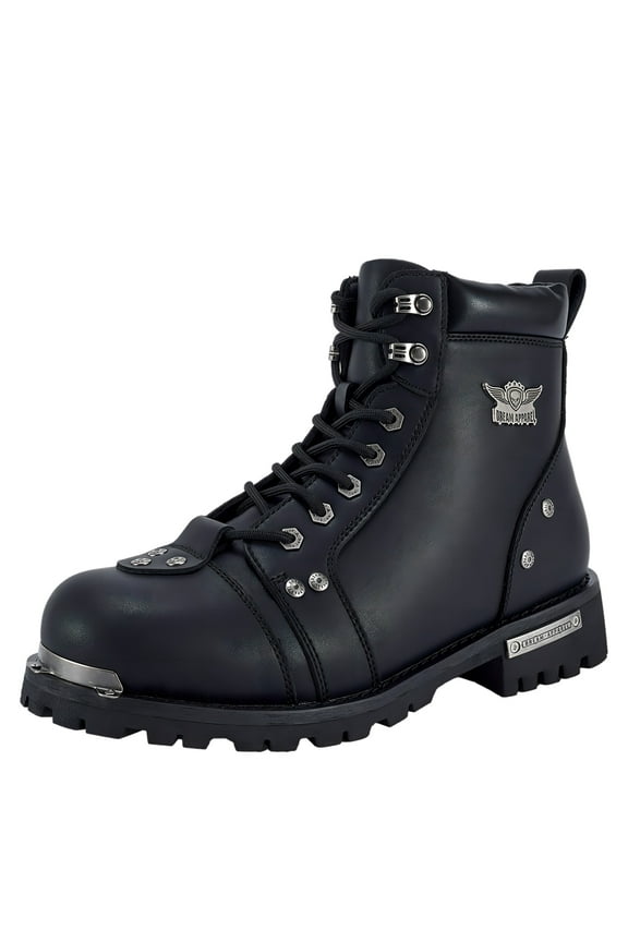 Men's Motorcycle Boot Riding Combat Boots for rider Waterproof Biker Boots with Side Zipper