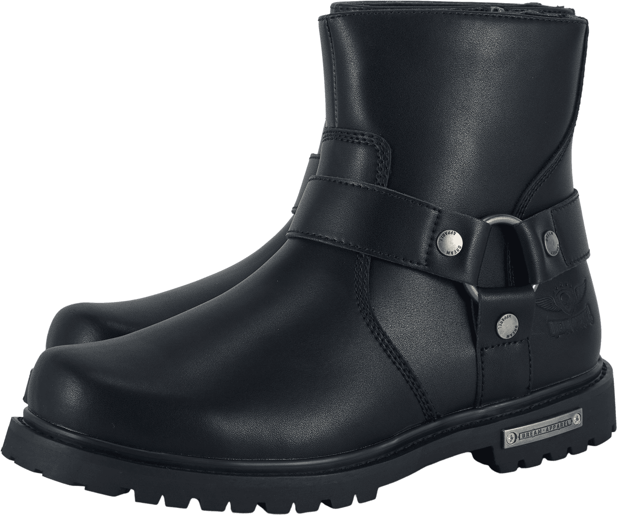 Dream Apparel Mens Motorcycle Boots with Side Zipper, Biker PU Leather ...