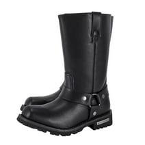 Dream Apparel Mens Motorcycle Leather Boots Biker Boots Riding Boots Black Waterproof