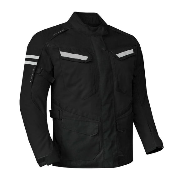 Dream Apparel Mens Motorcycle jacket Black, Armored Protective Round Neck & Air Vents