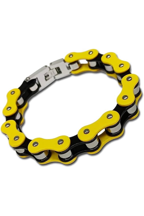 Mens Stainless Steel Bike Chain Motorcycle Chain Bracelet for Women, Heavy Metal Biker Bracelet, Bicycle Link Chain Bracelet